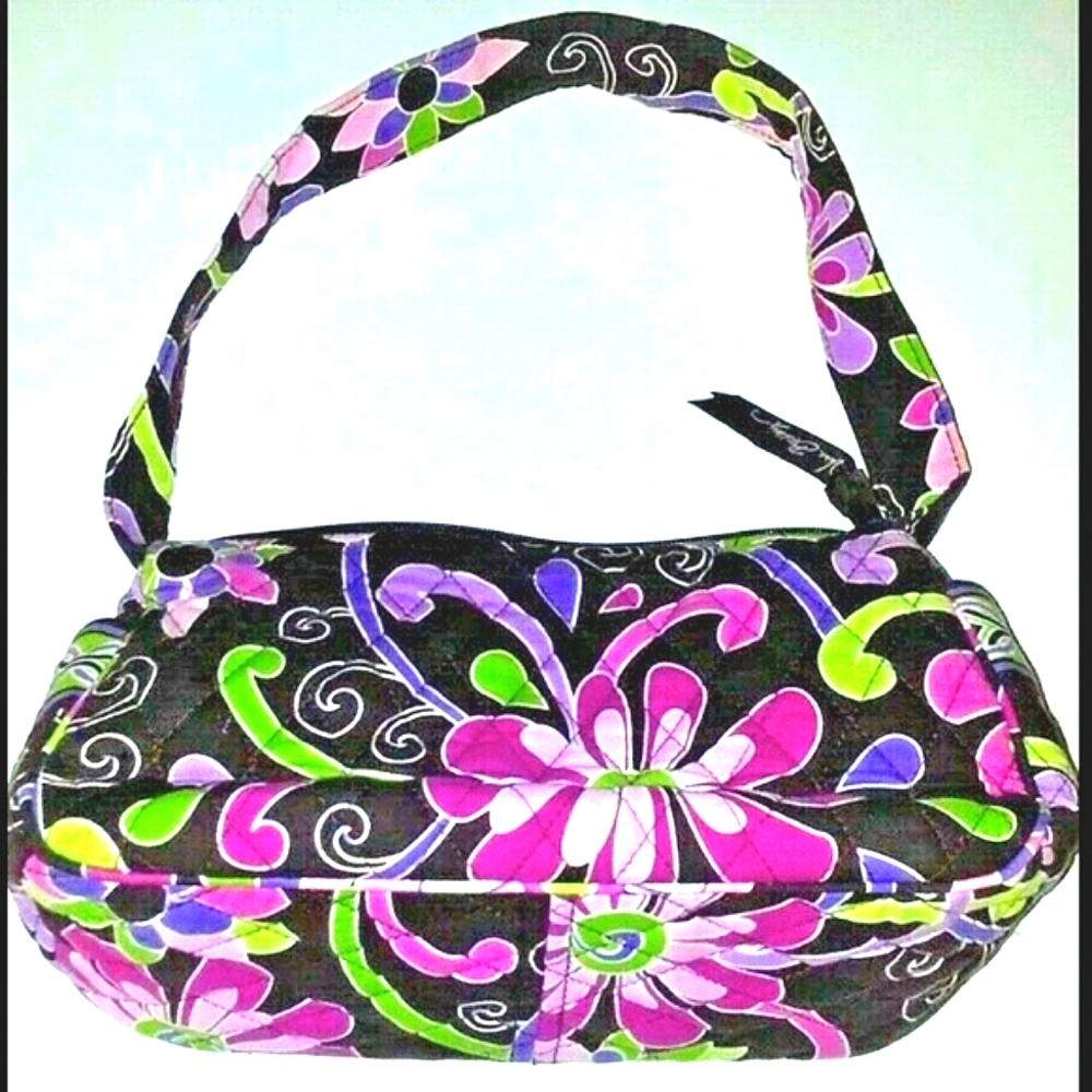 RARE Vera Bradley VINTAGE Ret. PINK Purple Floral Shoulder Bag Purse Retro Style - Picture 2 of 8